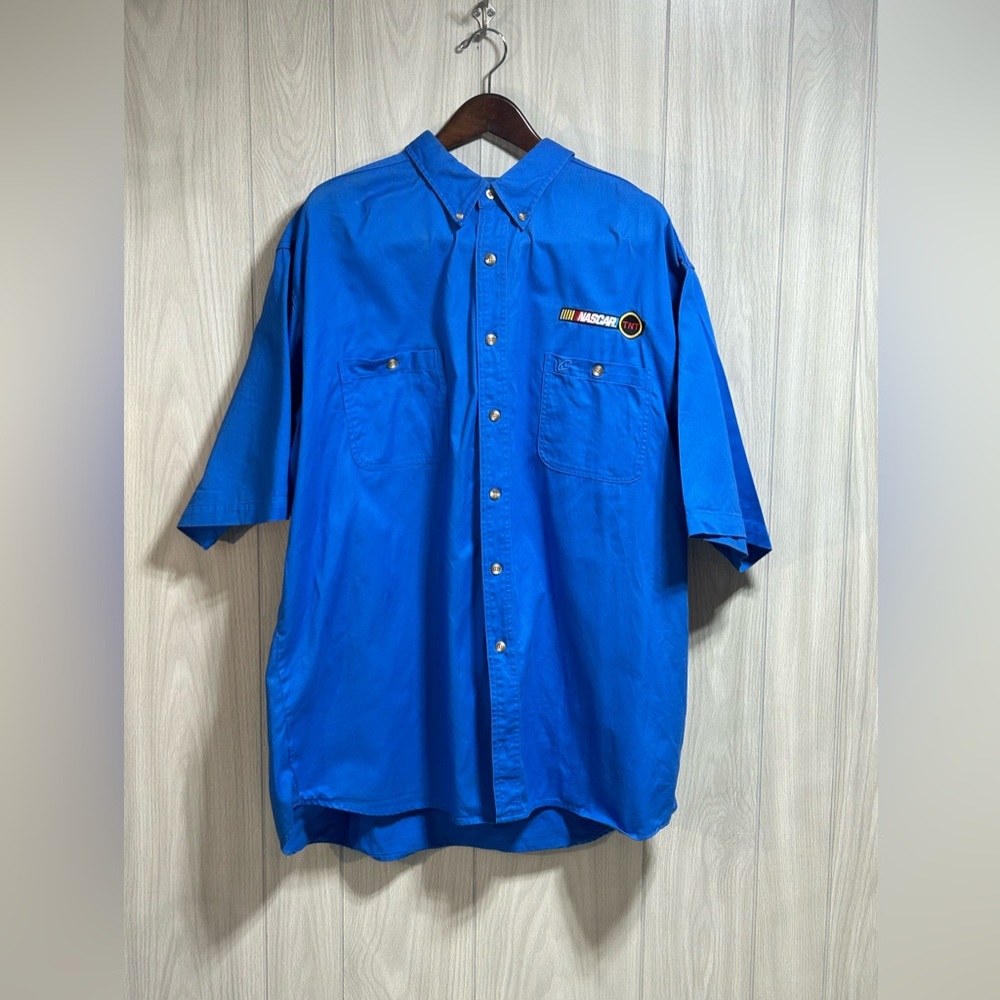 Chase Authentics NASCAR TNT blue short sleeve button down shirt size XXL
